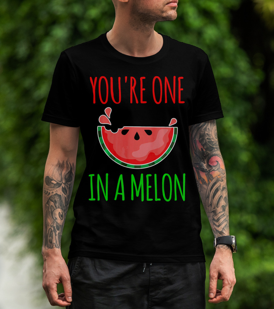 You're One In A Melon Pun Summer Watermelon T-Shirt
