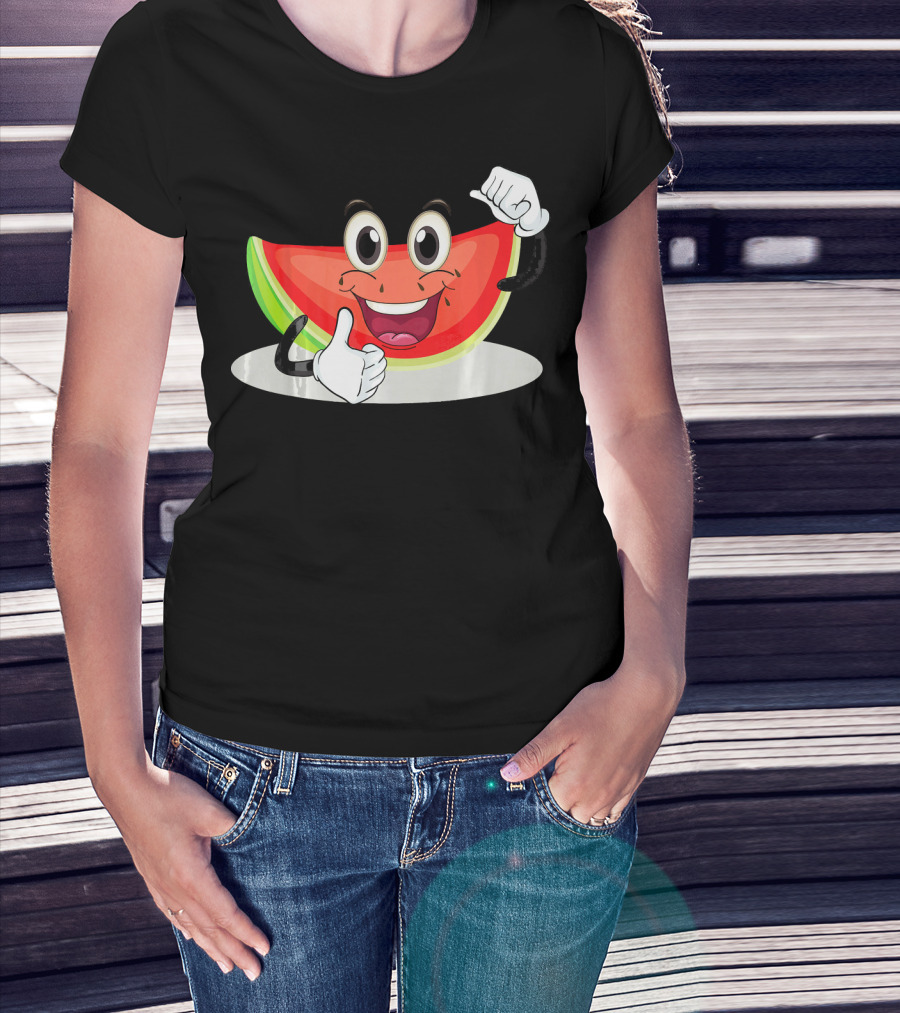 Happy Smiling Watermelon Thumbs Up T-Shirt