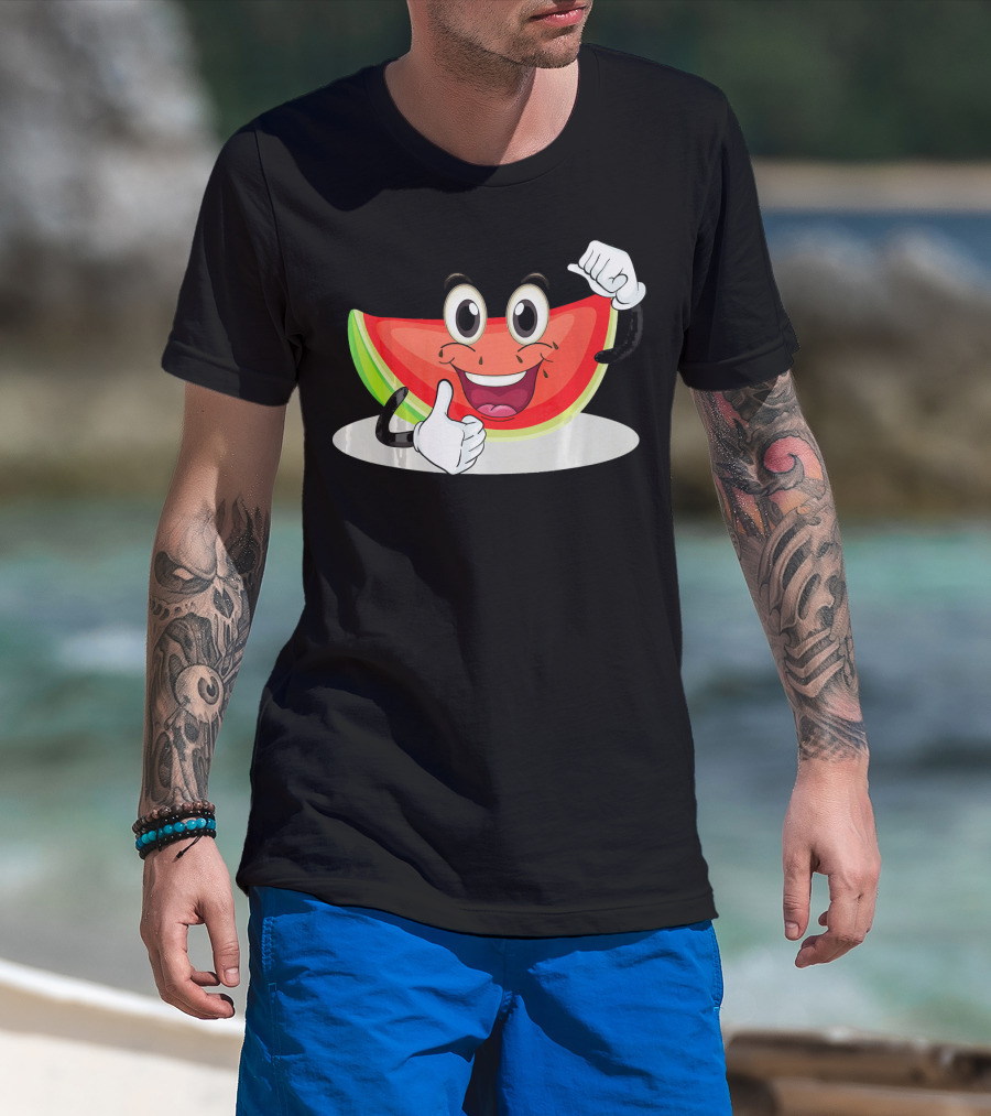 Happy Smiling Watermelon Thumbs Up T-Shirt