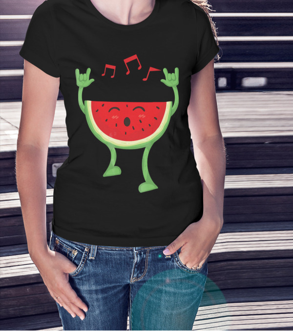 Adults Watermelon Halloween Costumes Ide Fun Music Notes Celebrating Rock T-Shirt