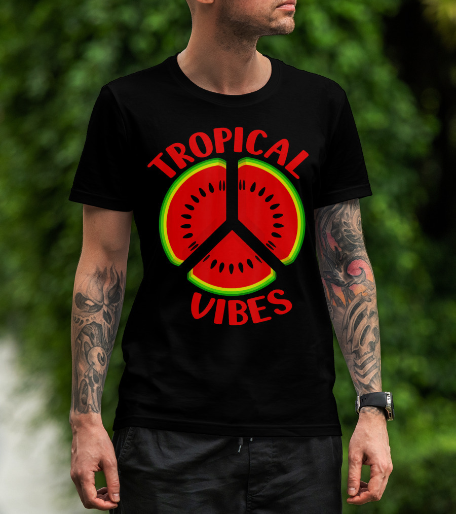 Tropical Vibes Watermelon Peace T-Shirt