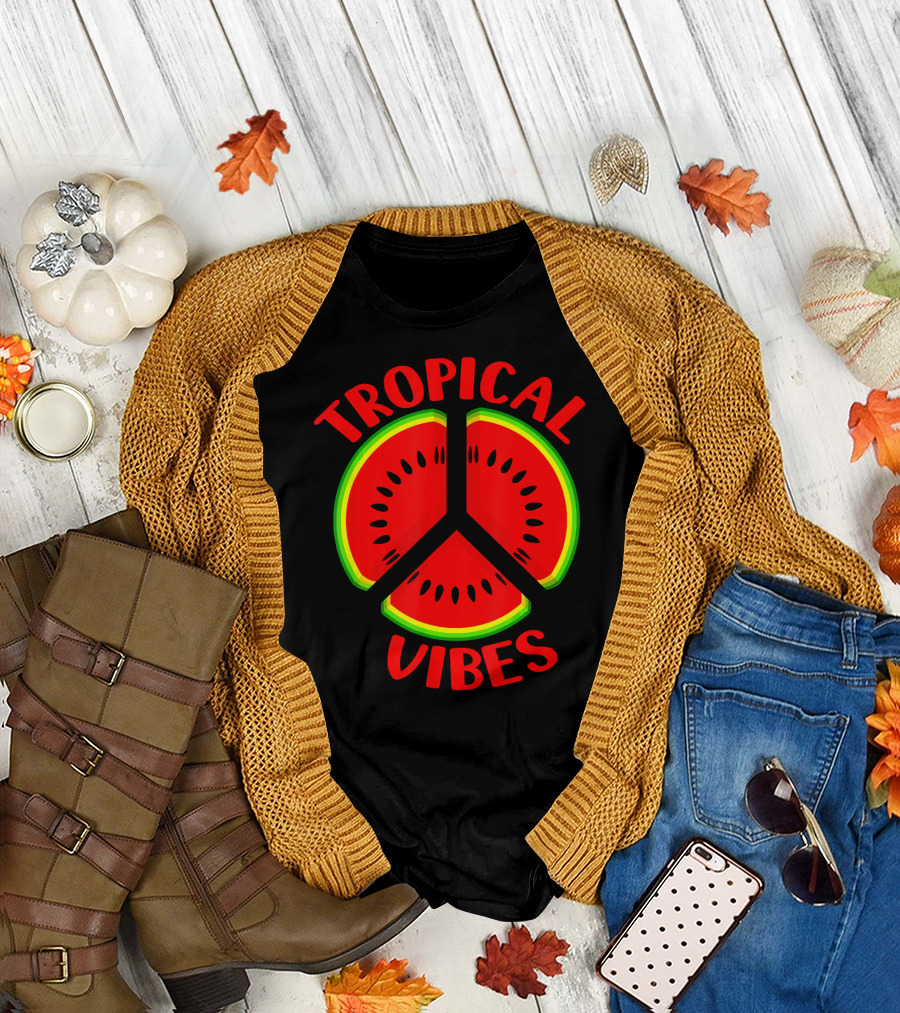Tropical Vibes Watermelon Peace T-Shirt