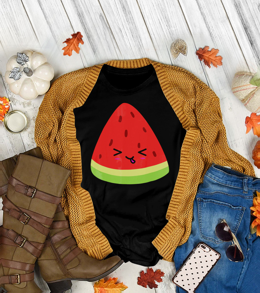 Kevin The Watermelon Cute Smiley Face T-Shirt