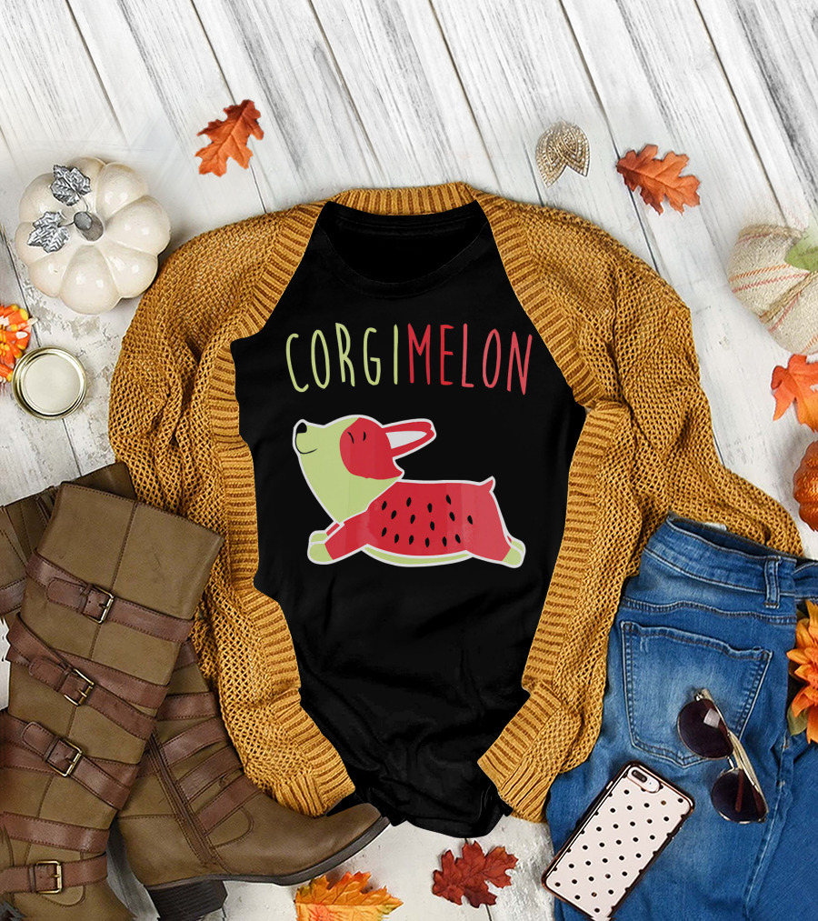 Corgimelon Funny Corgi Dog Plus Watermelon T-Shirt