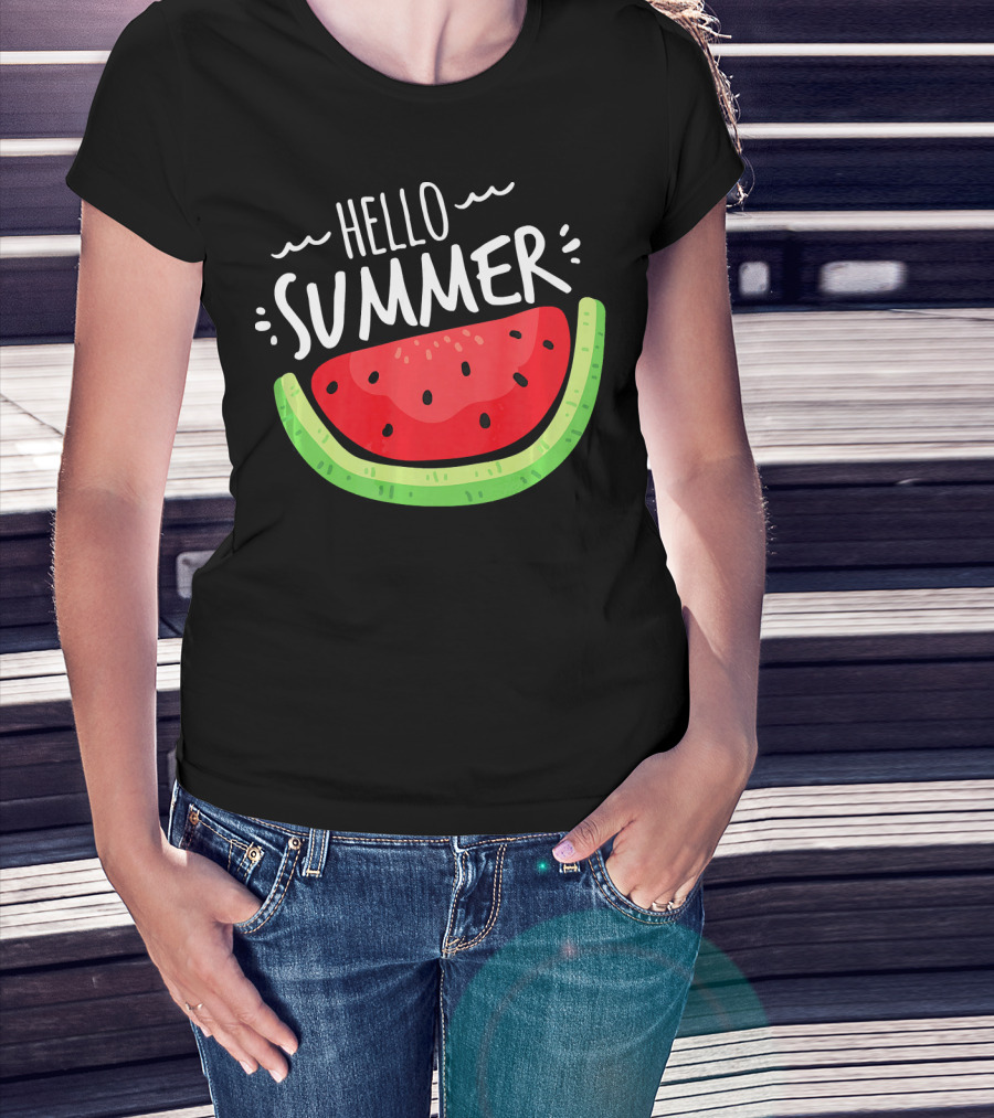 Hello Summer Watermelon Funny Summer T-Shirt