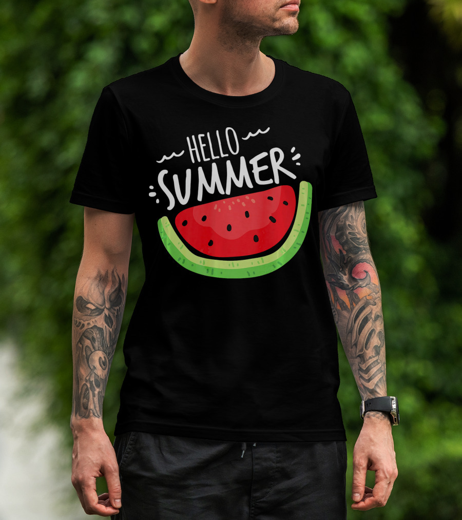 Hello Summer Watermelon Funny Summer T-Shirt