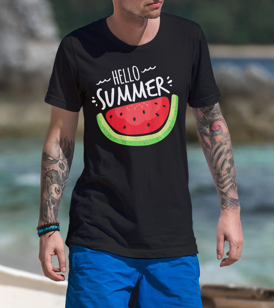 Hello Summer Watermelon Funny Summer T-Shirt
