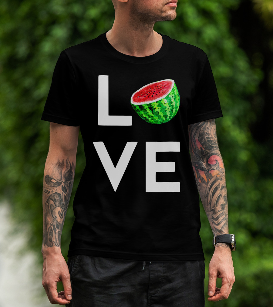 LOVE Watermelon I Love Watermelon Funny Vegan T-Shirt