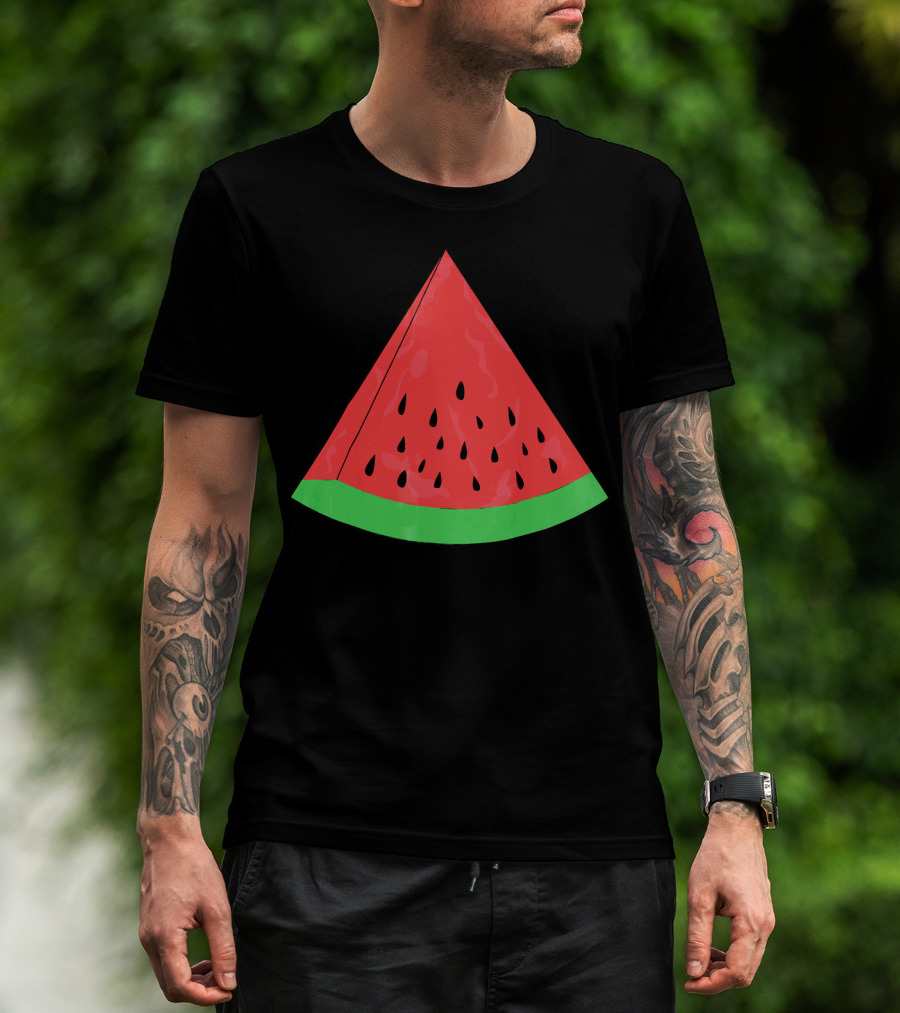 Red Watermelon Fruit Slice Summer Vacation T-Shirt