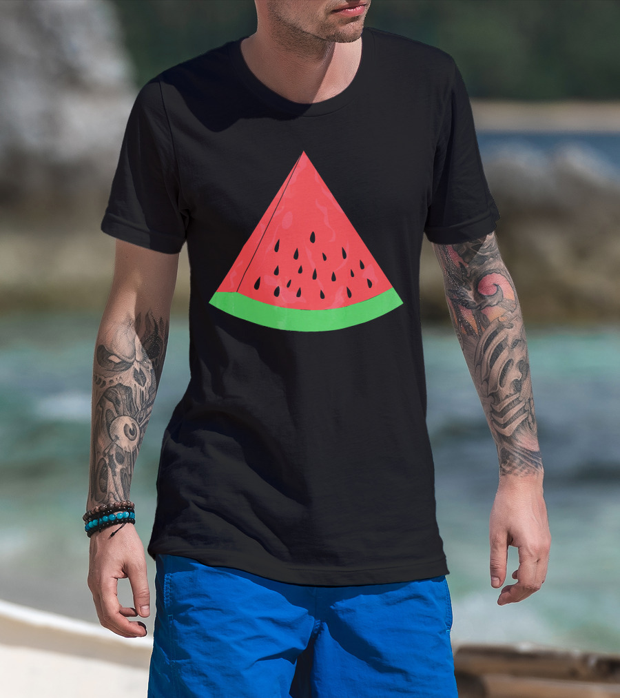 Red Watermelon Fruit Slice Summer Vacation T-Shirt