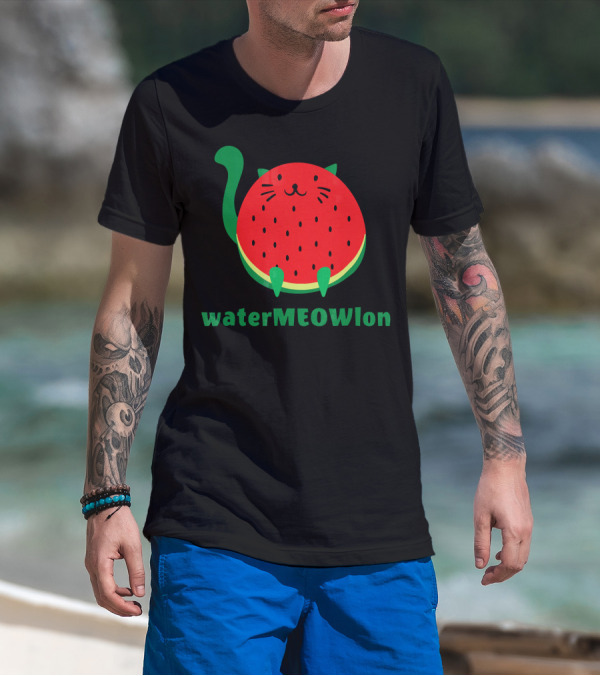 Watermeowlon Funny Cat Watermelon T-Shirt