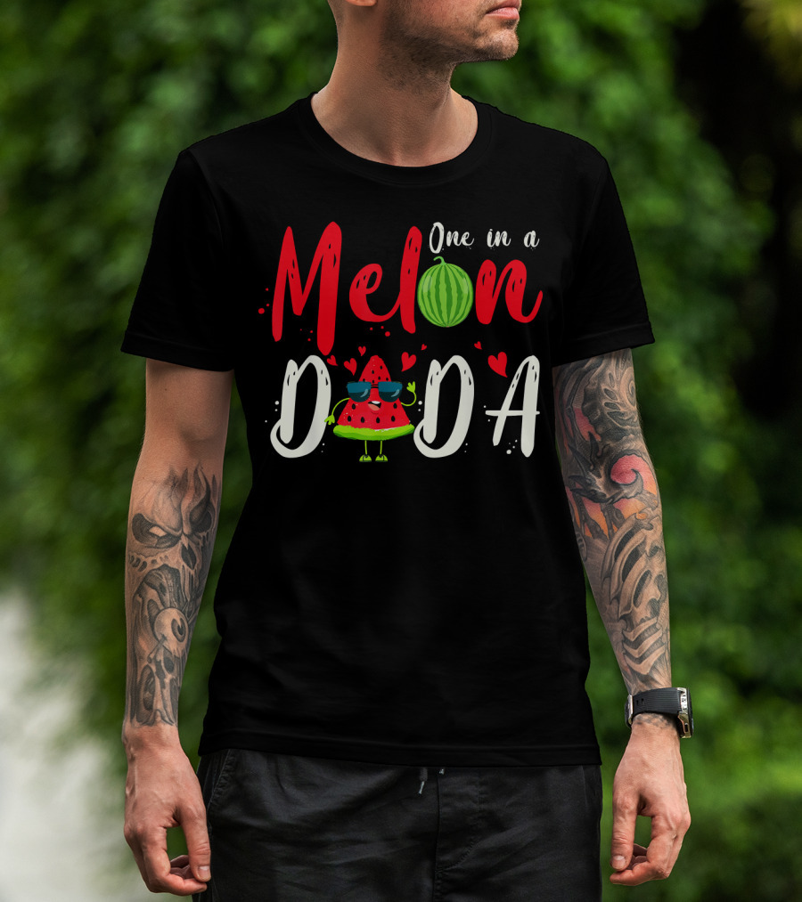 One In A Melon Dada Watermelon Cartoon Hearts T-Shirt