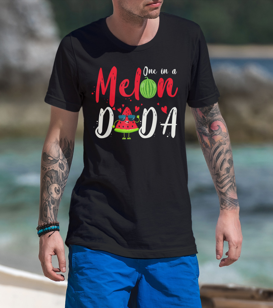 One In A Melon Dada Watermelon Cartoon Hearts T-Shirt