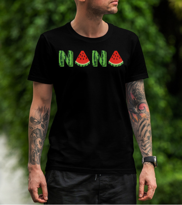 Nana Watermelon Funny Summer Melon Fruit Slice T-Shirt