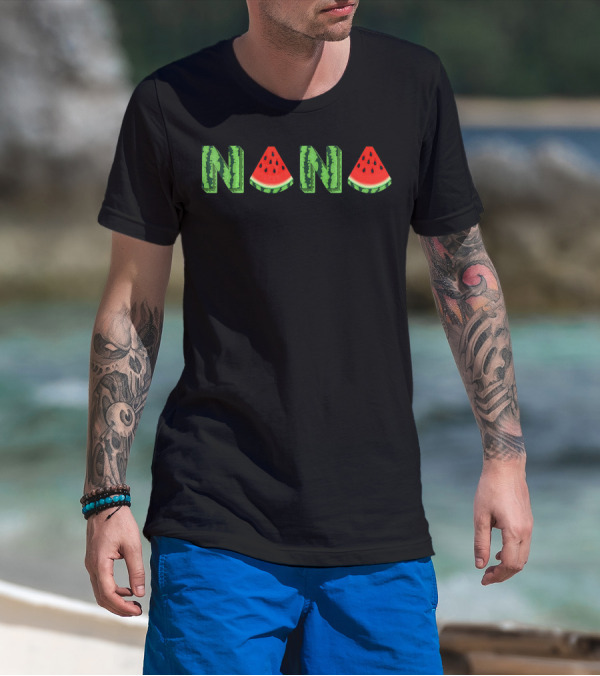 Nana Watermelon Funny Summer Melon Fruit Slice T-Shirt