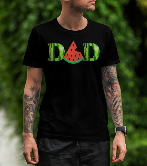 Watermelon Dad Letters With Slice T-Shirt