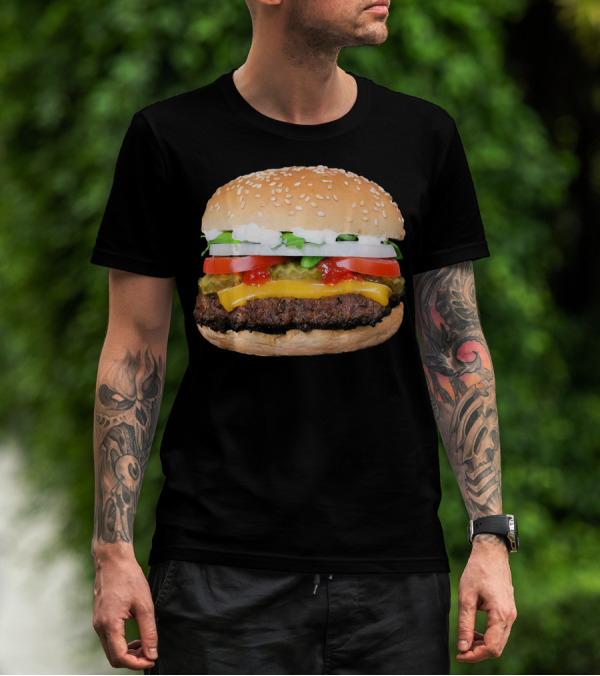 Burger Cheeseburger Matching With Fries Duo Delight T-Shirt