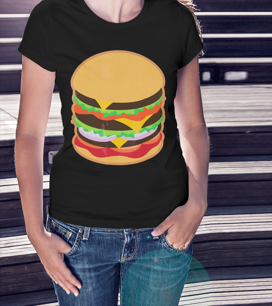 Funny Hamburger Barbecue BBQ Griller Double Cheeseburger T-Shirt