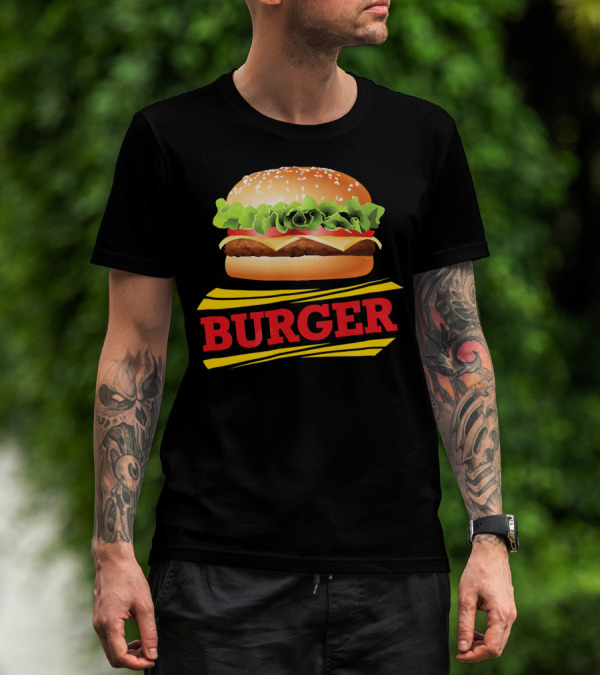 BURGER Cheeseburger Lettuce Meat Tomato Cheese Bun T-Shirt