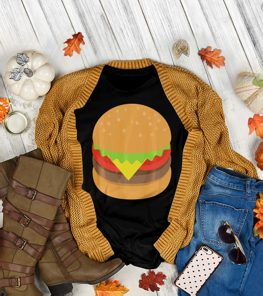 Emoji Hamburger Cheeseburger Lettuce Tomato Cheese Burger T-Shirt
