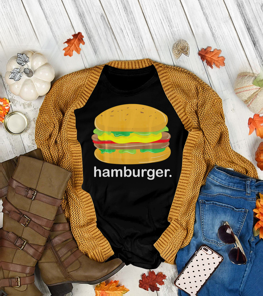 Funny Hamburger Meme Burger Cartoon Cheeseburger T-Shirt
