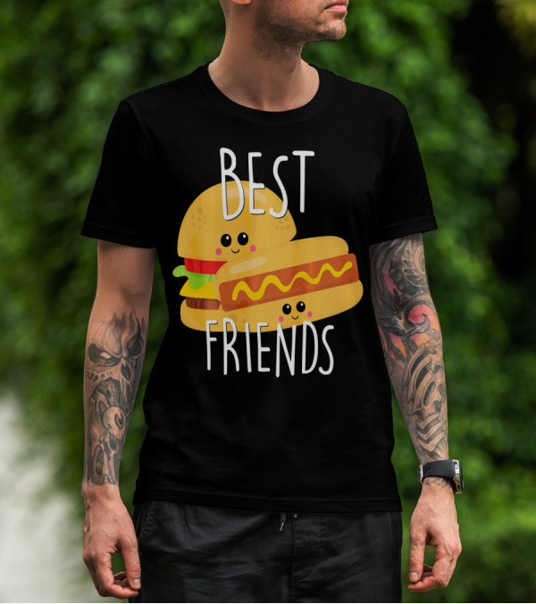 Best Friends Hot Dog And Burger Matching Duo T-Shirt