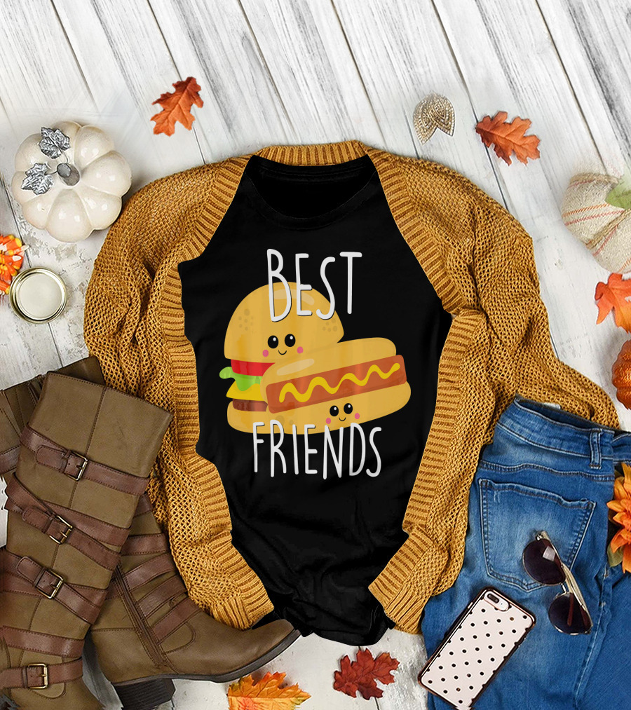 Best Friends Hot Dog and Burger Matching Duo T-Shirt