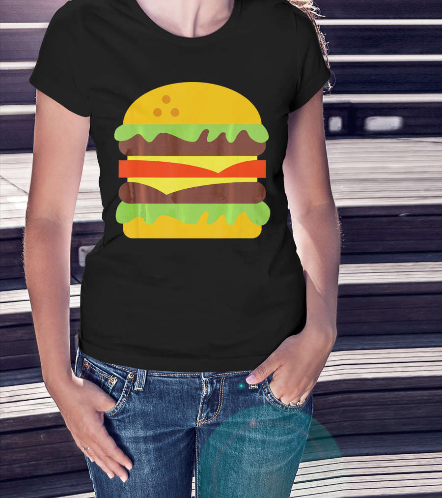 Cheeseburger Icon Hamburger With Cheese Classic Stack T-Shirt