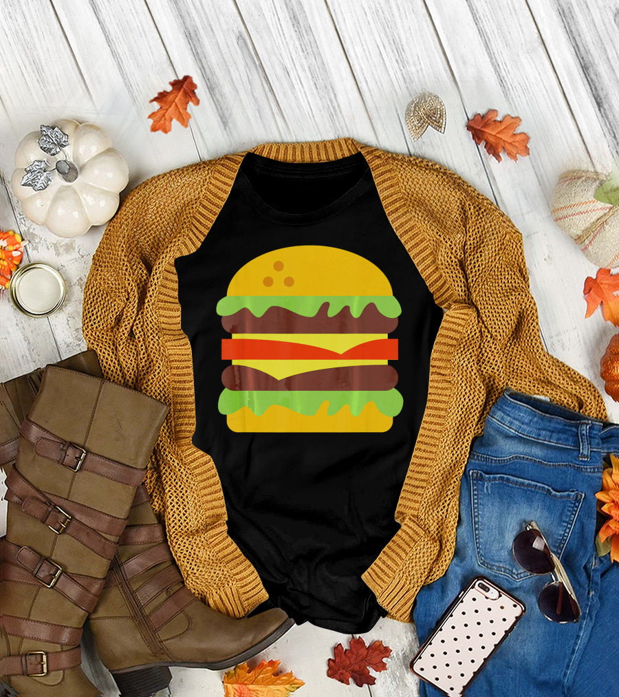 Cheeseburger Icon Hamburger with Cheese Classic Stack T-Shirt