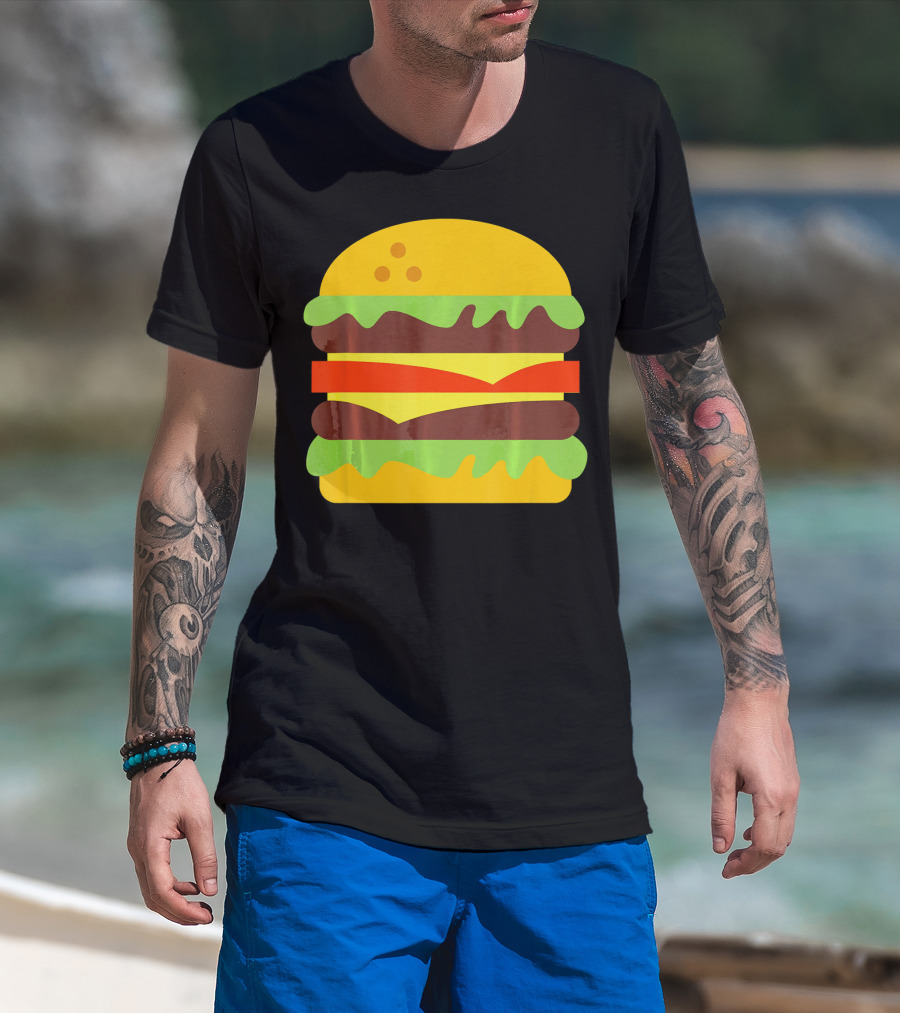 Cheeseburger Icon Hamburger With Cheese Classic Stack T-Shirt