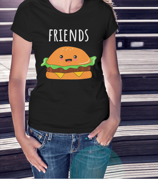 FRIENDS THE BURGER Matching Couples Mot T-Shirt