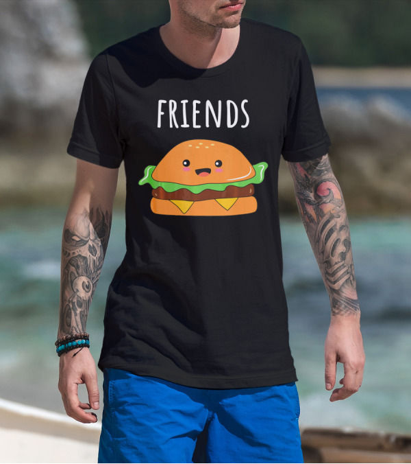 FRIENDS THE BURGER Matching Couples Mot T-Shirt