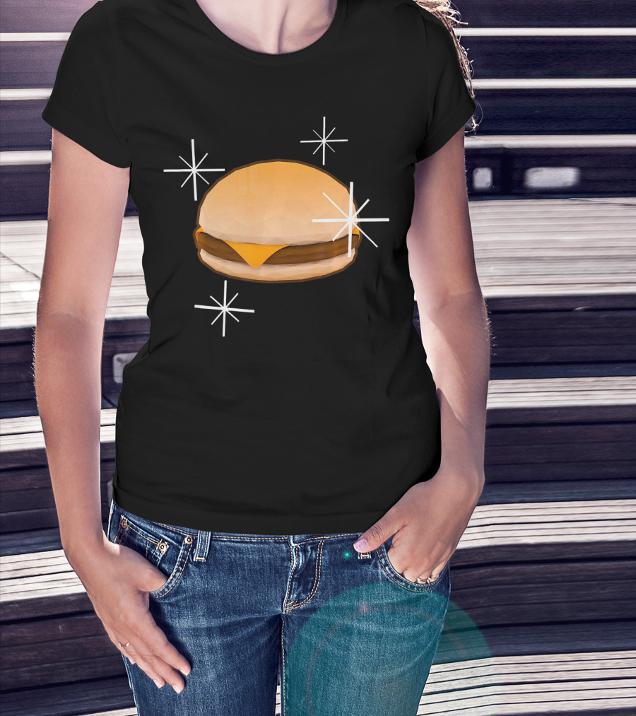 Random Cheese Burger With Stars T-Shirt