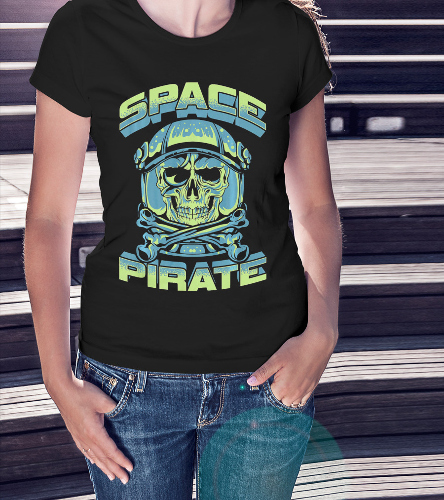 Space Pirate Astronaut Skull T-Shirt