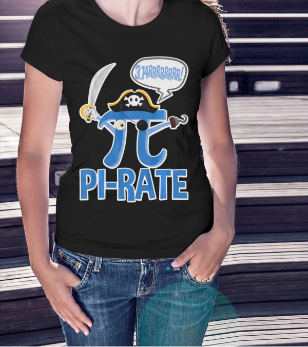 Pi-Rate 3.14rrrrr Pirate Happy Pi Day Math T-Shirt