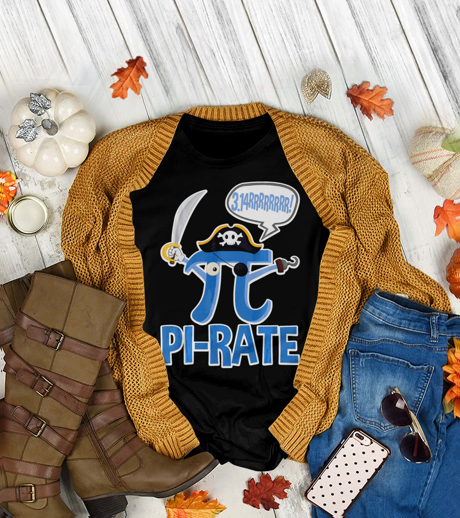 Pi-Rate 3.14rrrrr Pirate Happy Pi Day Math T-Shirt