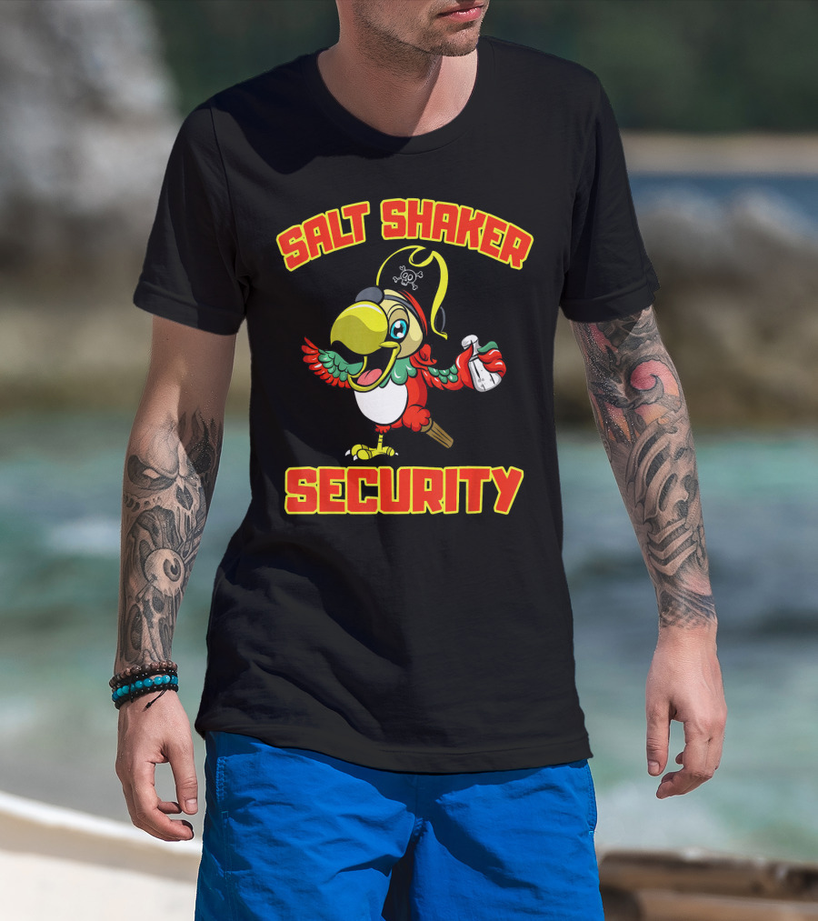 Salt Shaker Security Pirate Macaw T-Shirt