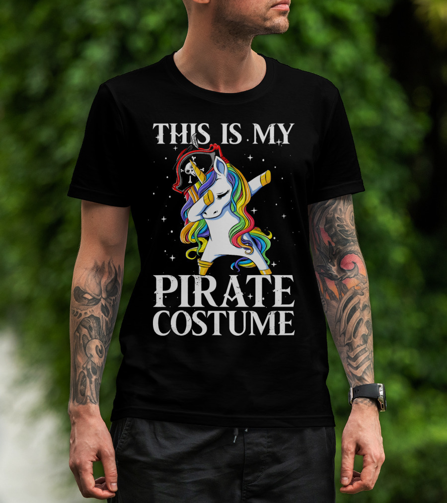 This Is My Pirate Costume Dabbing Unicorn Pirate T-Shirt