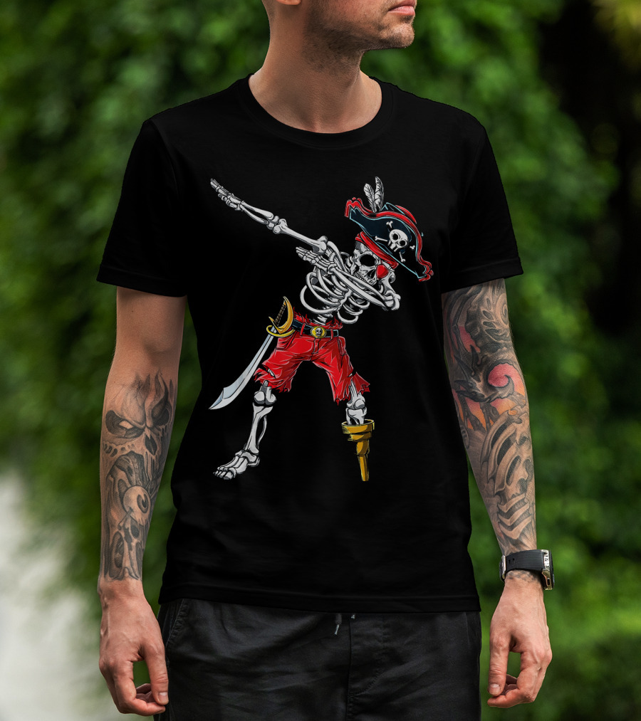 Dabbing Skeleton Pirate Dancing Halloween Kids Jol T-Shirt