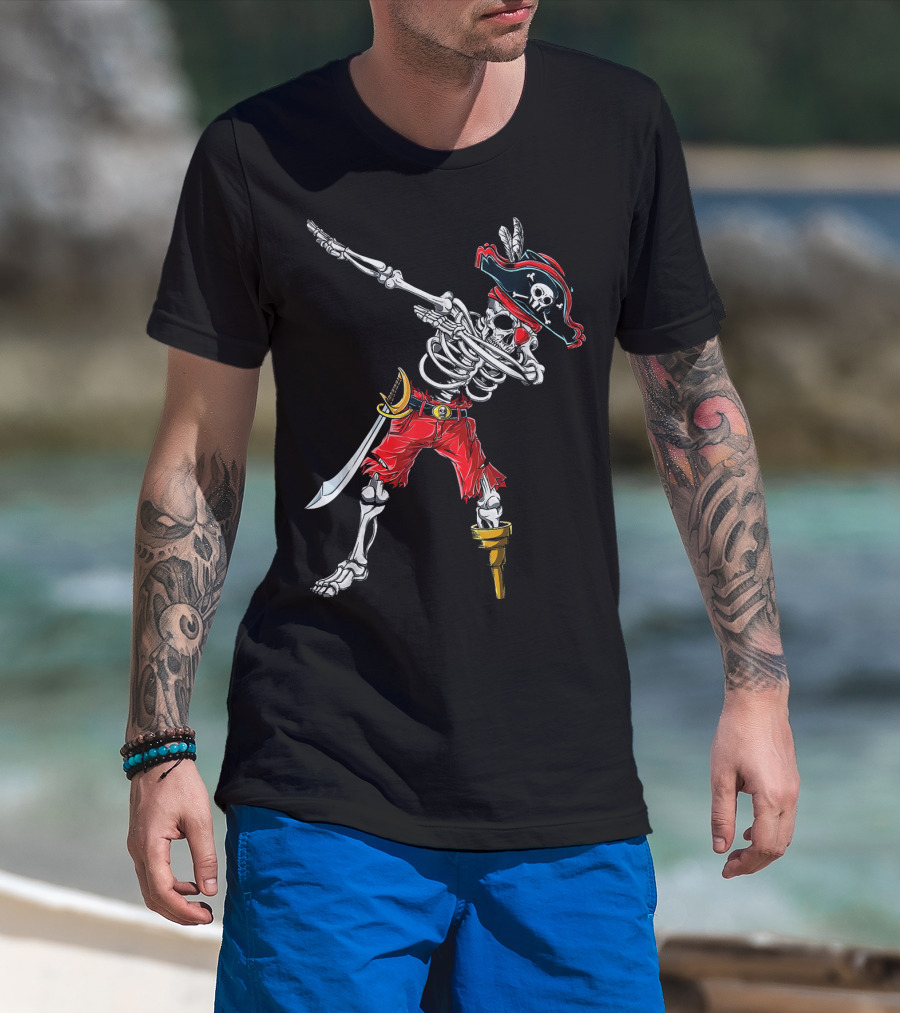 Dabbing Skeleton Pirate Dancing Halloween Kids Jol T-Shirt