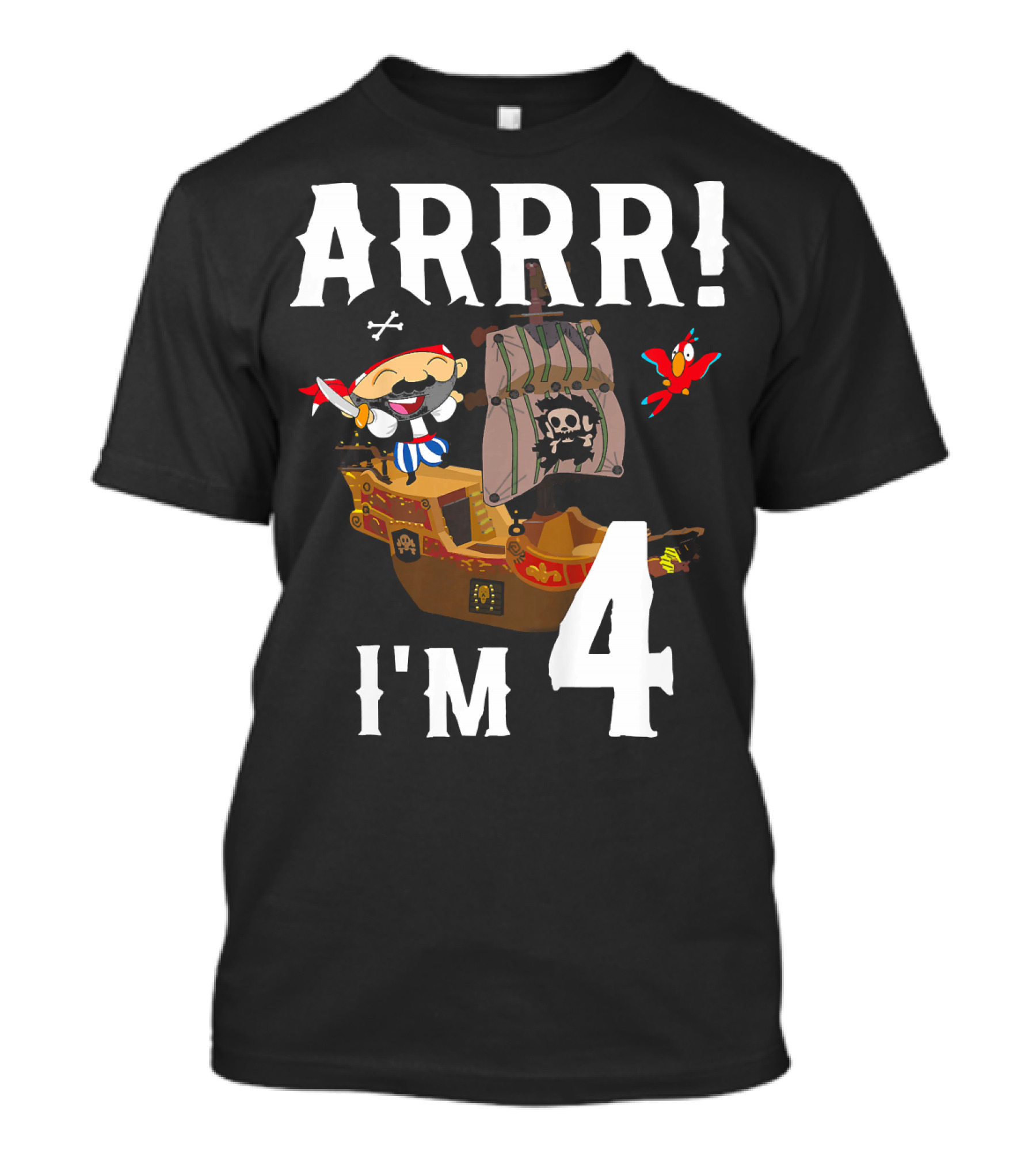 ARRR I'm 4 Pirate Birthday Kids T-Shirt