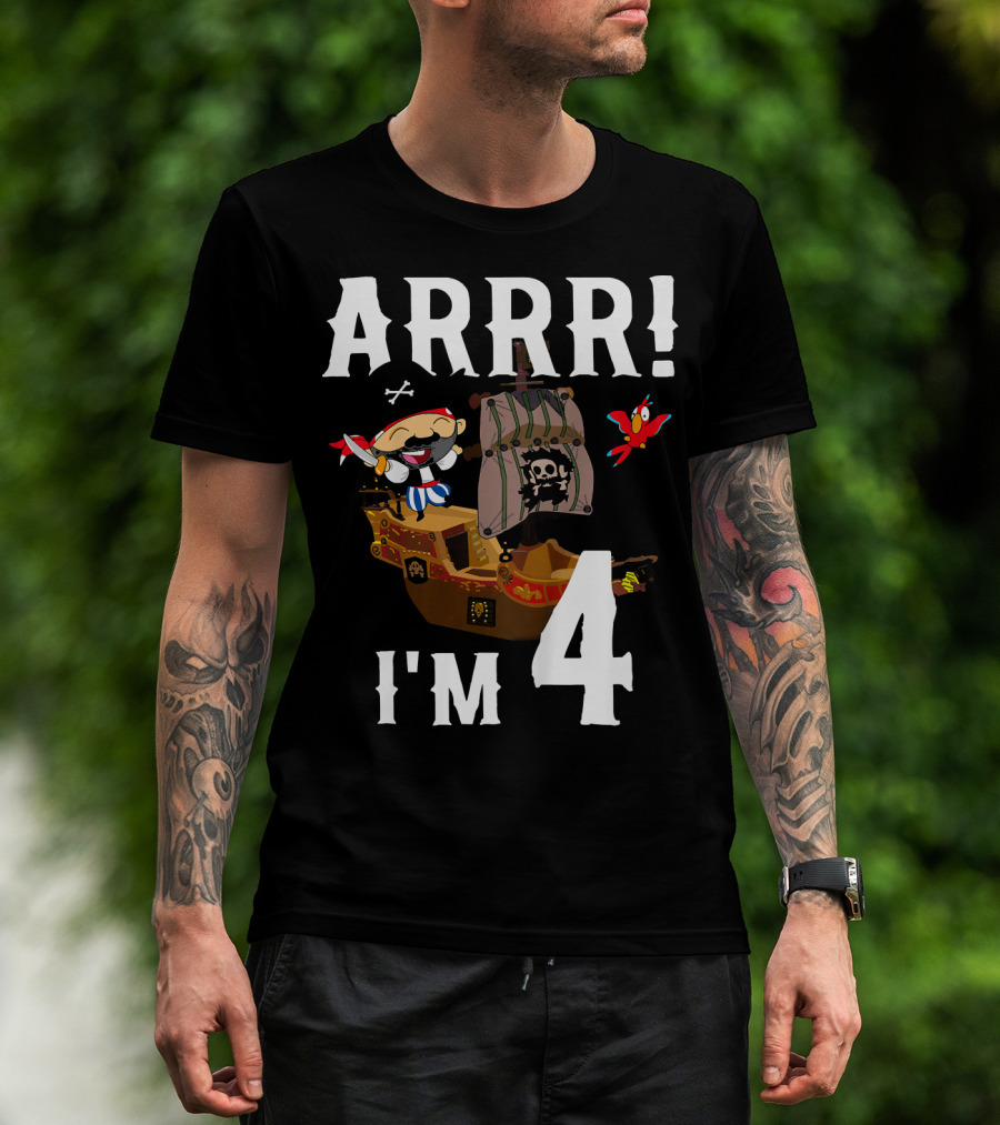 ARRR I'm 4 Pirate Birthday Kids T-Shirt
