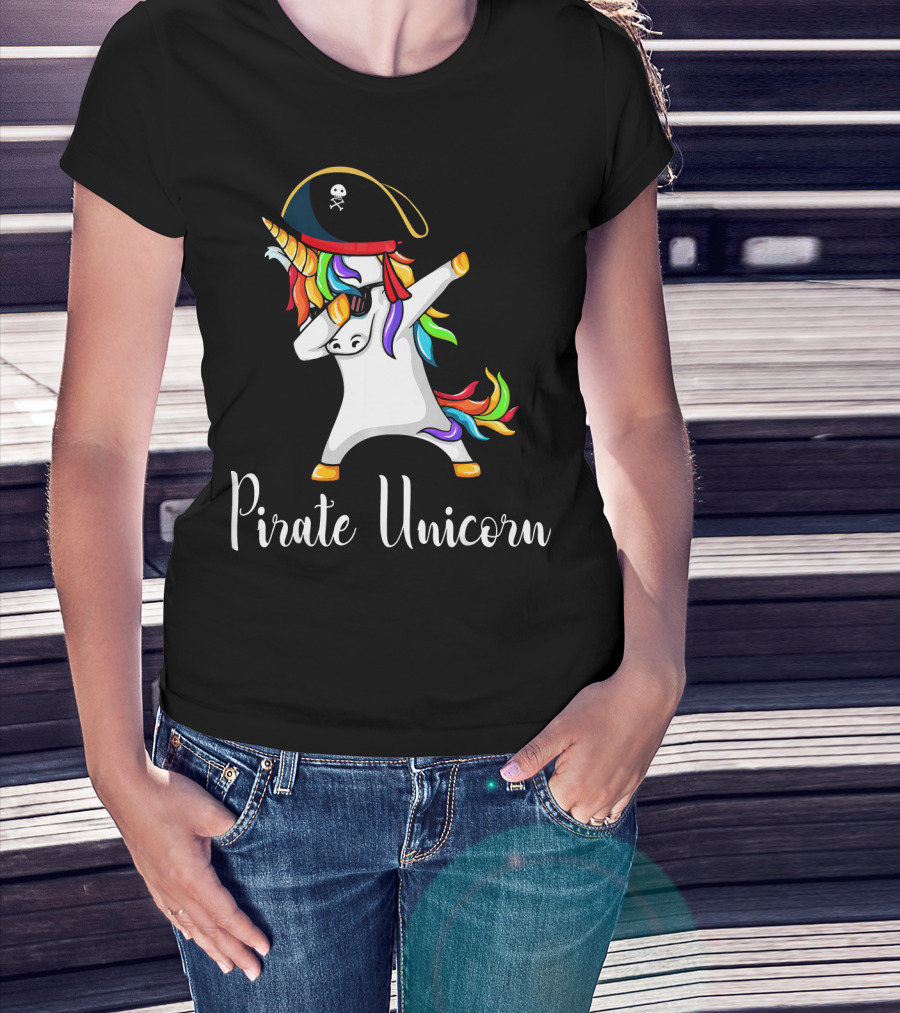 Pirate Unicorn Dabbing Funny Pirat T-Shirt