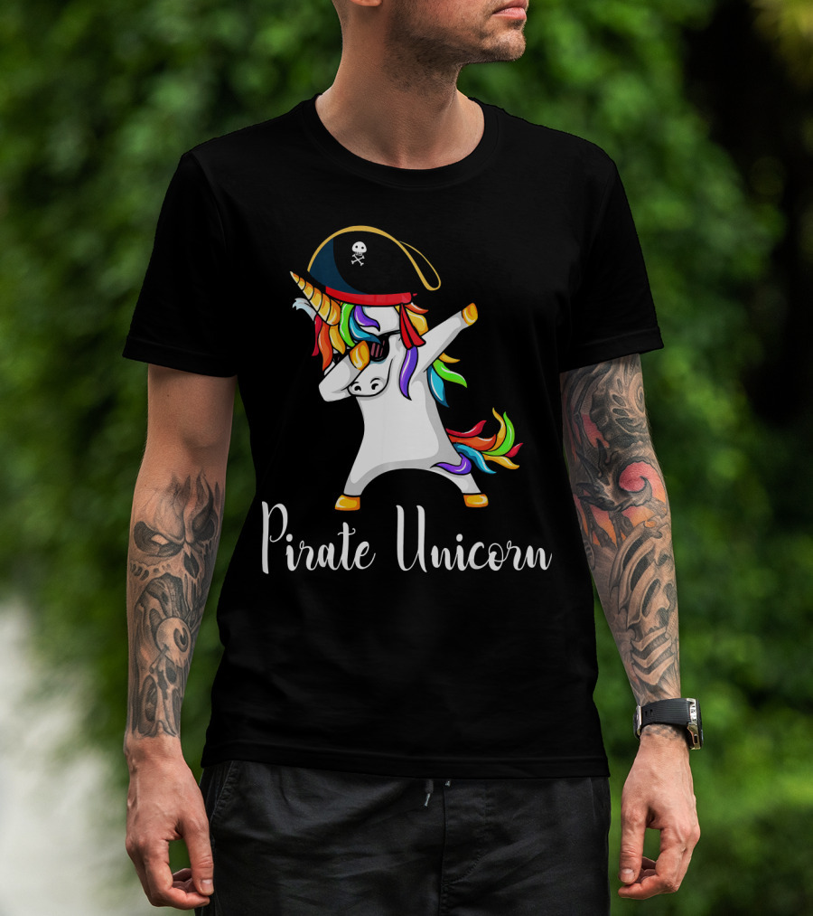 Pirate Unicorn Dabbing Funny Pirat T-Shirt