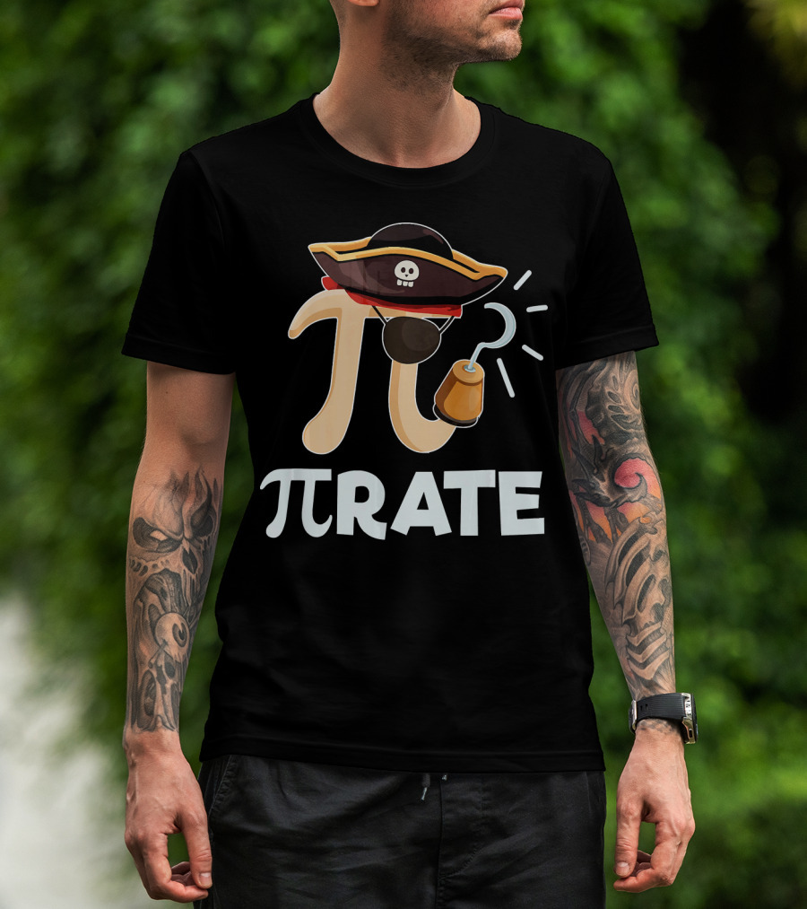 Pi Pirate Pi Day Math Pun Pirate Hat Hook T-Shirt