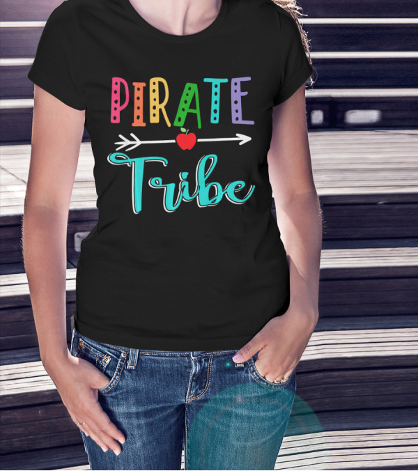 Pirate Tribe Apple Arrow With Colorful Letters T-Shirt