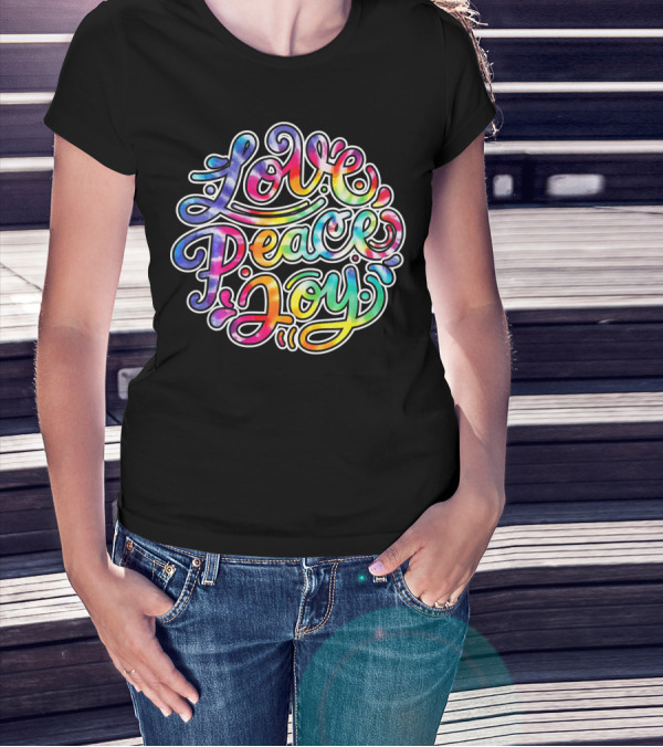Love Peace Joy Cute Tie Dye T-Shirt