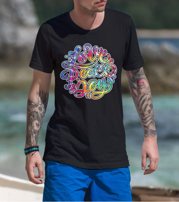 Love Peace Joy Cute Tie Dye T-Shirt