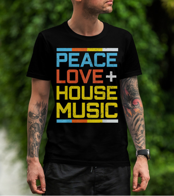 Peace Love House Music Vintage Retro T-Shirt