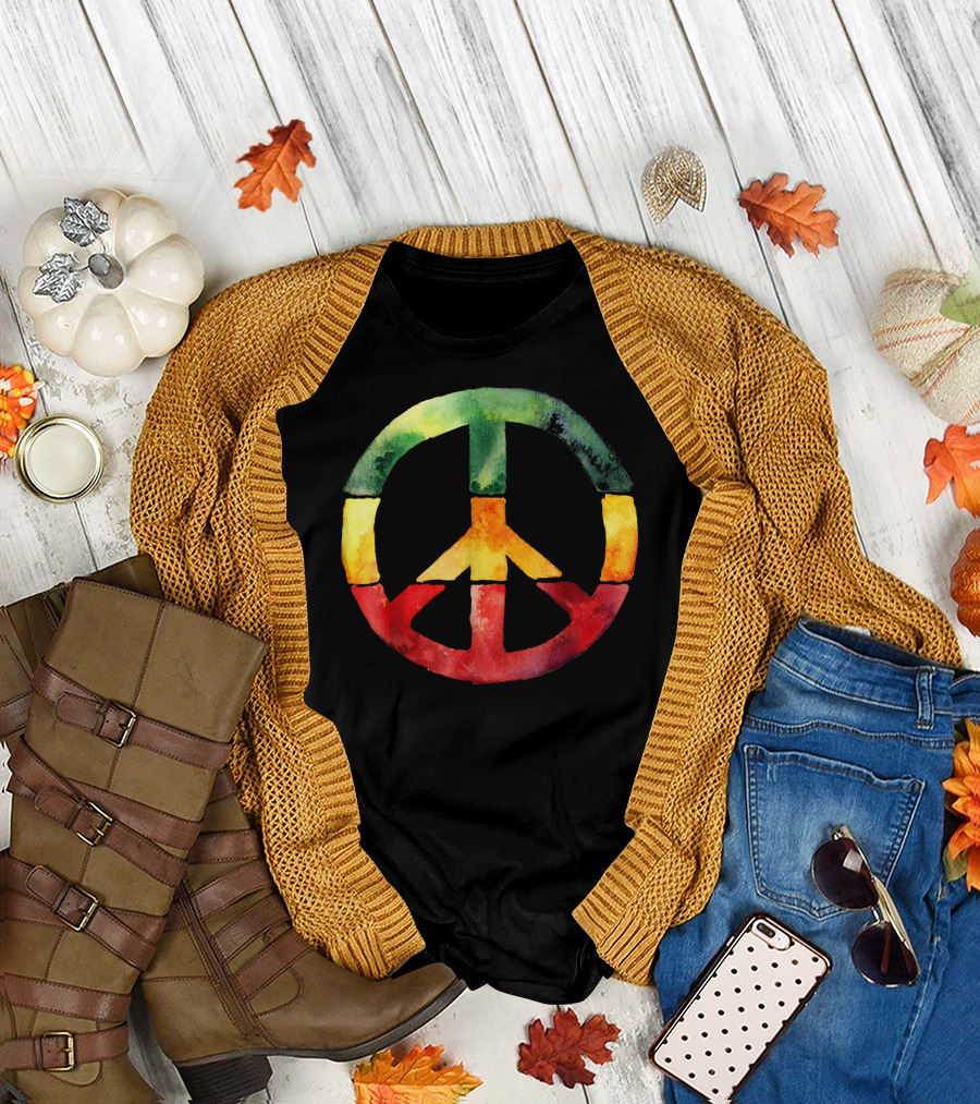 Peace Sign Rasta Reggae Roots One Love T-Shirt